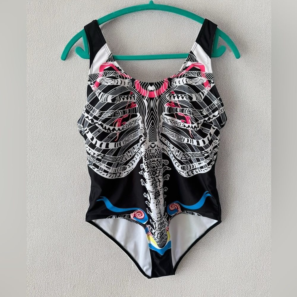 Artsy Skeleton Anatomy One Piece Swimsuit